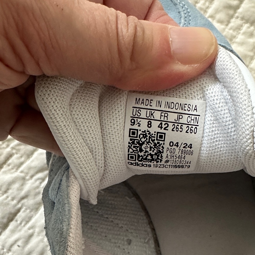 Adidas Women's Sky Blue and White Sneakers - Picture 3 of 4